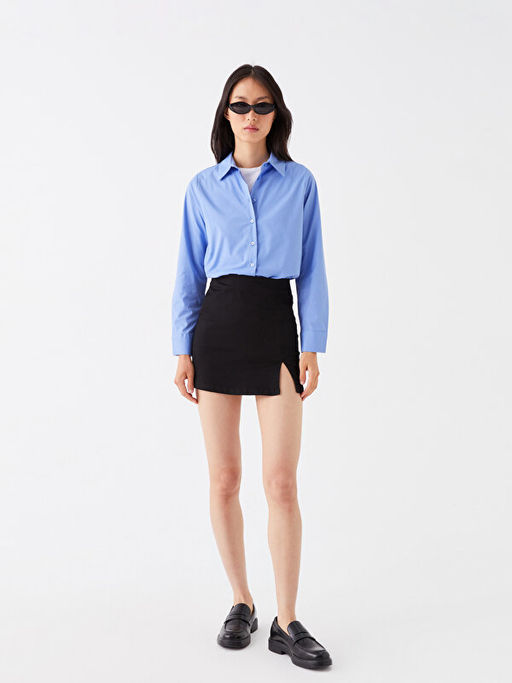 Kad?n Beli Fermuarl? D?z Jean Etek