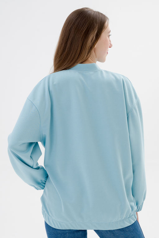 Бомбер из коттон фита аквамарин - Амадэль фото 15