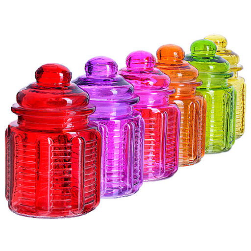 27081 Банка для сыпучих 250 мл стекло MB (х48) цвета в ассортименте