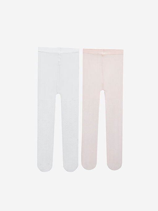 Kendinden Desenli K?z Bebek K?lotlu ?orap 2li