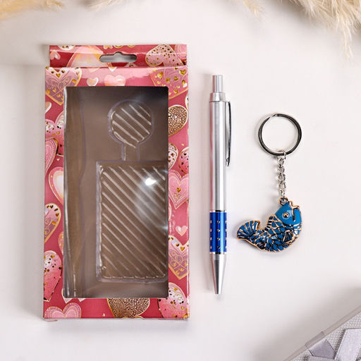 Набор подарочный 2 в 1, ручка, брелок, МИКС