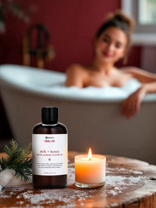 Гель для душа, аромат молоко и мёд, 300 мл, URAL LAB  фото 2