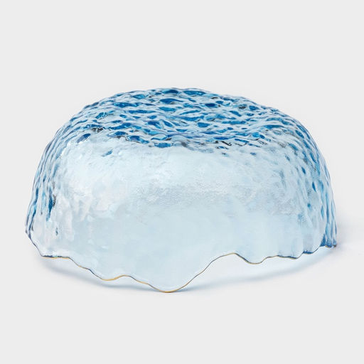 Салатник «Вулкан», 680 мл, 16×16×7.5 см, стекло, голубой