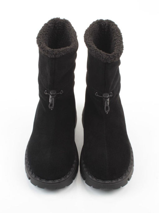 04-PAL273-1Z BLACK Ботинки зимние женские (натуральная замша, 100% шерсть)