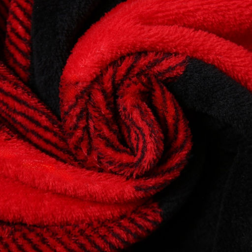 Плед «Этель. Клетка чёрно-красный», 200×220 см, корал-флис 220 г/м²