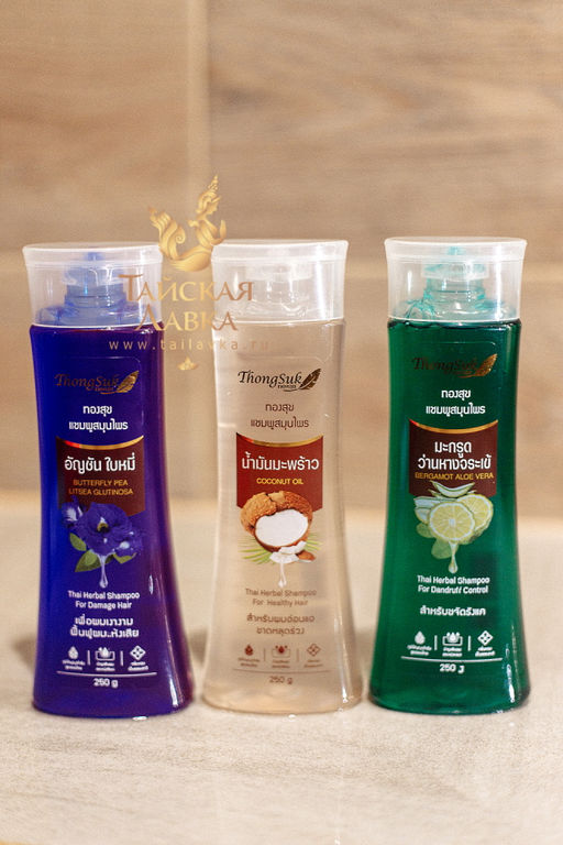 Шампунь на Травах от Перхоти "Бергамот и Алоэ" THONGSUK, 250 гр