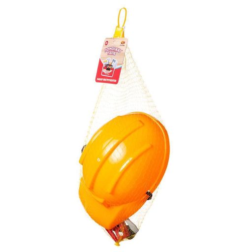 Игровой набор ABtoys Помогаю Папе Строительная каска и набор инструментов (молоток и другие)  фото 3