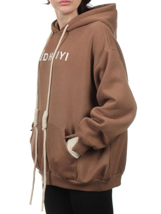 2616 BROWN Толстовка женская (85% хлопок, 10% полиэстер, 5% спандекс) - Fashion фото 5