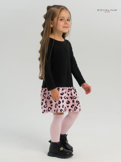 Платье Алиса дл/р черный-нежный леопард - Sovalina фото 19
