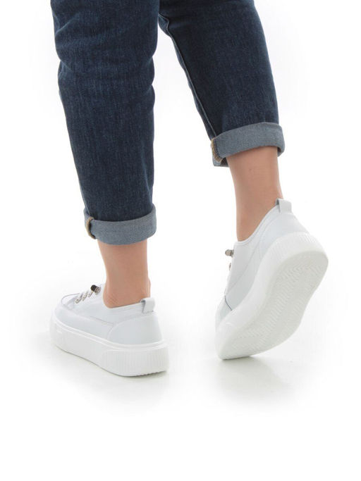 05-SD8-1D WHITE Кроссовки женские (натуральная кожа) - Фабричный китай фото 3
