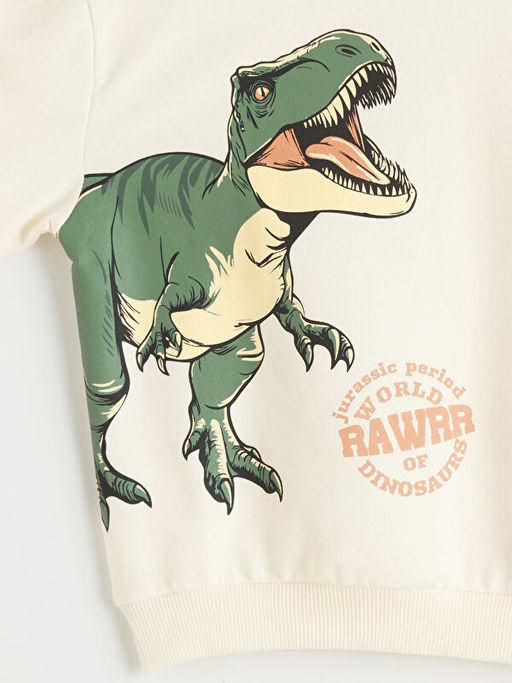 Dinozor Bask?l? Erkek ?ocuk Sweatshirt ve E?ofman Alt?
