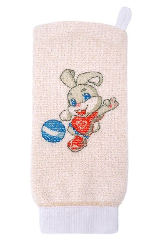 VIVAL Мочалка детская рукавица из хлопка с рисунком  фото 3