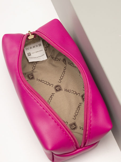 LACCOMA косметичка Гретта-Ф826-фуксия эко кожа хлопок  фото 4