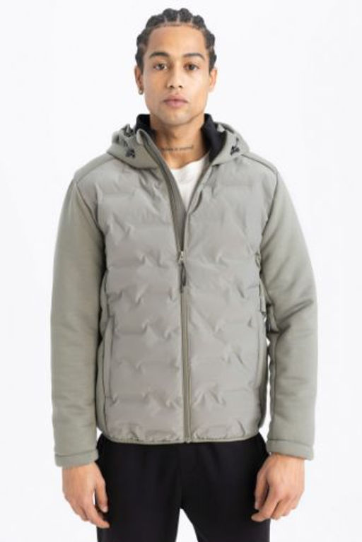 DeFactoFit Slim Fit Dar Kesim Kapusonlu Fermuarl? Mont