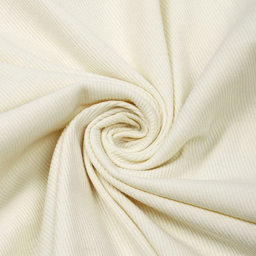 Кашкорсе Поликоттон стрейч 250г/м? RIB 2*2 шир.130см цв.S801 молочный в нарезке 3м