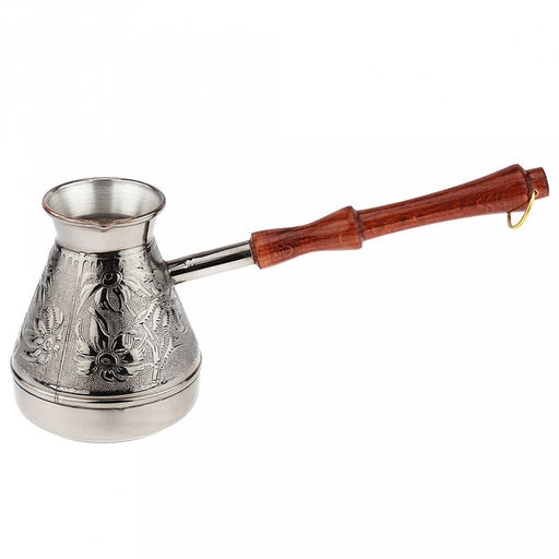 Турка медная 400мл "Ромашка", д9см, h10,9см, s0,8мм, деревянная ручка (Россия)