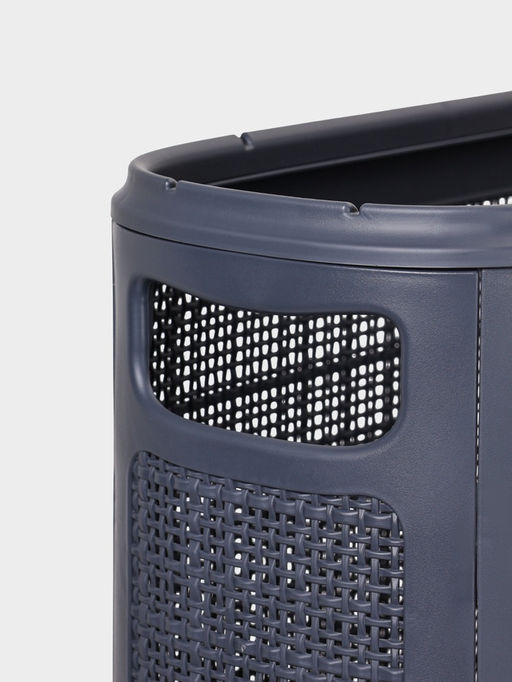 Плетёная корзина для белья с крышкой "Лён" 45л 43×20×60см, цвет графит