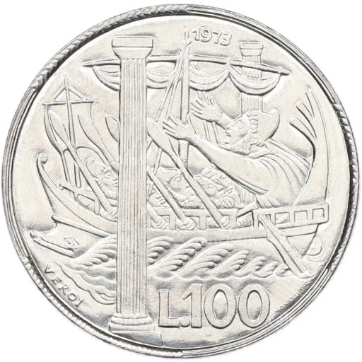 Монета 100 лир 1973 года Сан-Марино