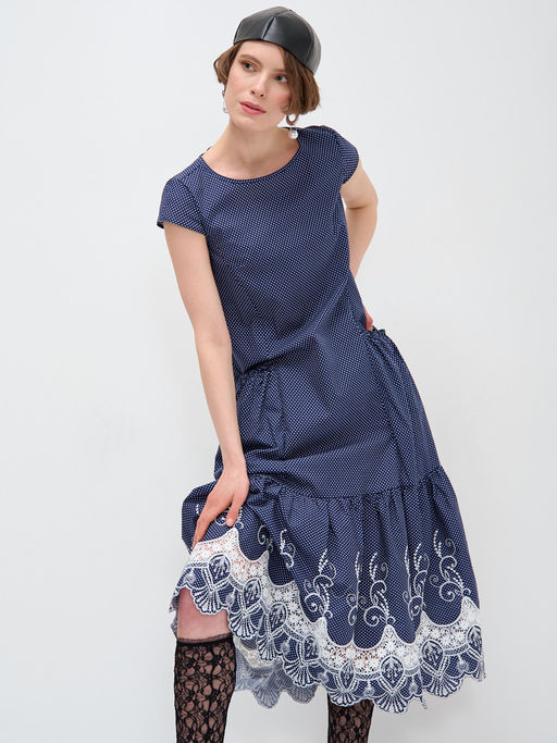Платье миди с кружевом OD-269-3
