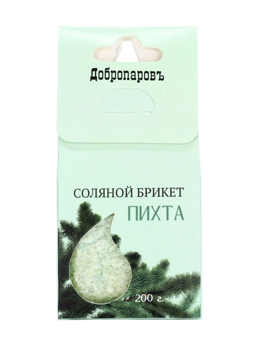 Соляной брикет куб «Пихта» 200 г «Добропаровъ»