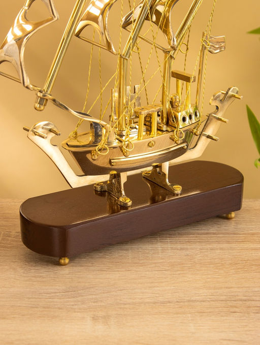 Корабль сувенирный, 22×6.5×32 см, латунь