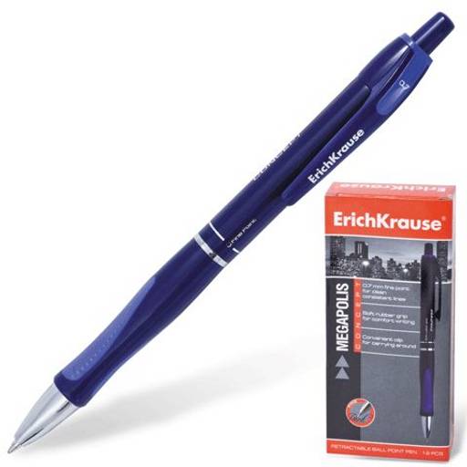 Ручка шар. автомат. ErichKrause "Megapolis Concept" (31) синяя, 0.7мм