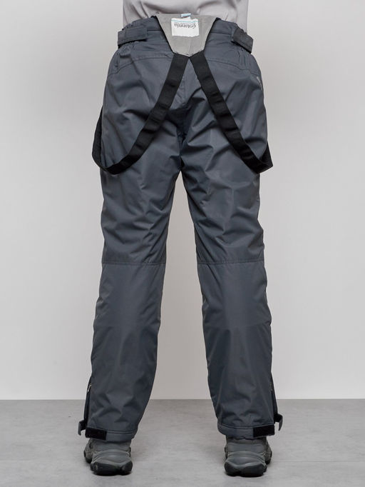 Полукомбинезон утепленный мужской зимний горнолыжный темно-серого цвета 7507TC