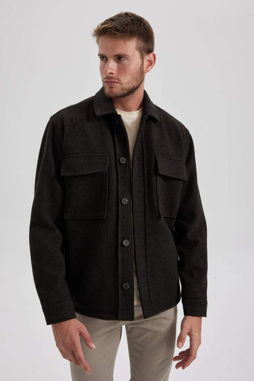 Куртка-рубашка с длинными рукавами и воротником-поло Relax Fit - Defacto фото 8