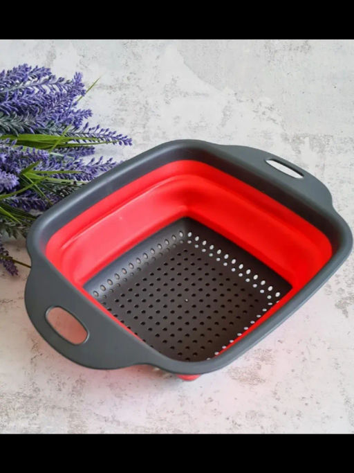 Дуршлаг-сито силиконовый складной прямоуголный 22см ID8834 - Мхт фото 6