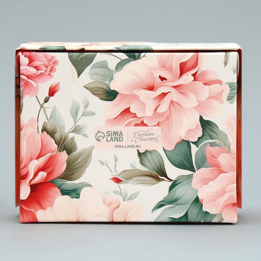 Цена за 10 шт. Кондитерская упаковка, коробка с ламинацией «Цветочный», 10 х 8 х 3.5 см