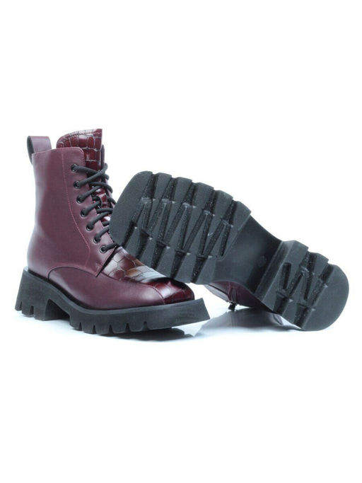 01-CG34-2 WINE Ботинки демисезонные женские (натуральная кожа, байка)