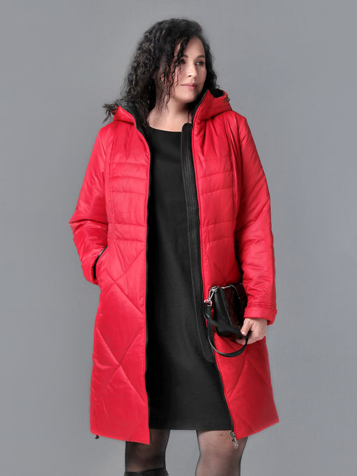 25311 Пальто дем. красный - Dizzyway фото 10