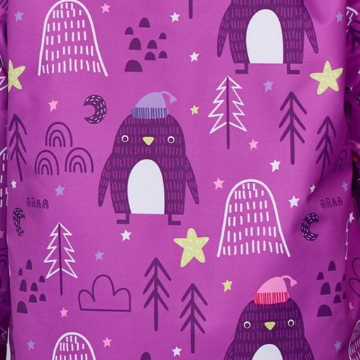 Зимний раздельный комбинезон для девочки FRANKY Сиреневый (пингвины)