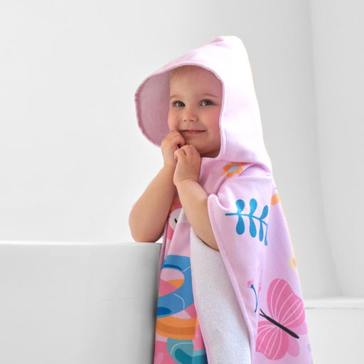 Полотенце-пончо детское махровое Крошка Я Фламинго 60х120 см, 50% хл, 50% пэ  фото 5