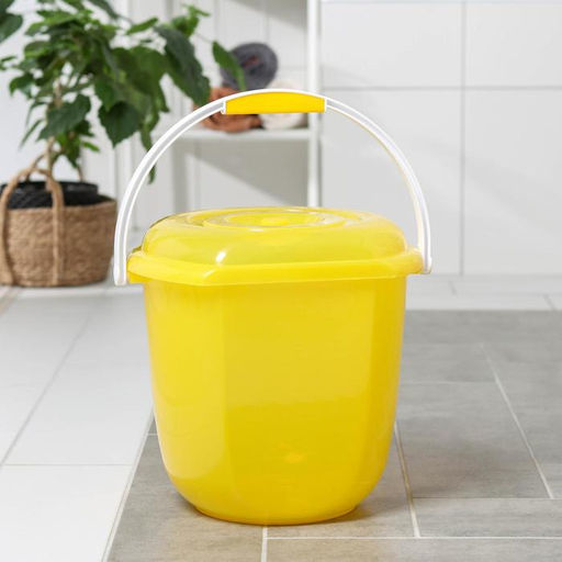 Ведро 12л. с плоской стороной с крышкой - Бриг фото 4