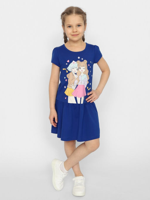 CRB wear / CSKG 63659-41 Платье для девочки,темно-синий/Ex.Cherubino  фото 2