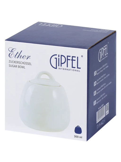 52221 GIPFEL Сахарница ETHER 300 мл. Материал: керамика. Цвет: светло-голубой.