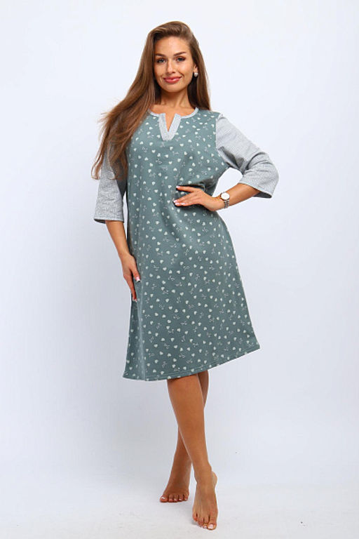 Сорочка теплая, футер с начесом (01060) - Плиона фото 4