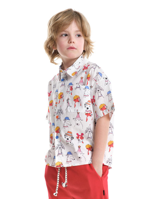 Рубашка цветная для мальчика 33-58760 белый/цветной - Mini maxi фото 4