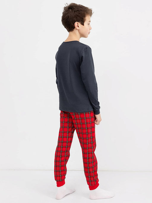 Комплект для мальчиков (джемпер, брюки) в серо-красных оттенках - Mark formelle фото 3