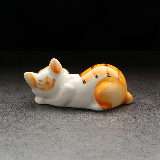 Фигурка фарфоровая «Котя Муся», рыжая, 9 см