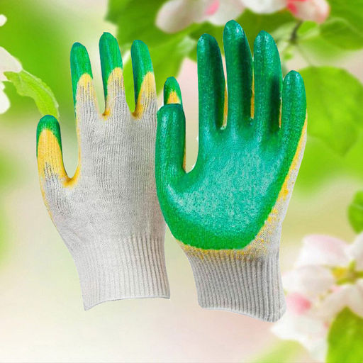 4025M Перчатки рабочие хб, 13 класс вязки с двойным латексным покрытием