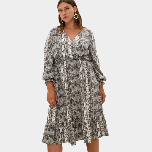 Платье женское миди MIST plus-size, бежевое, размер 58