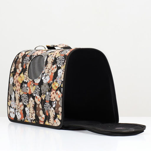 Сумка-переноска каркасная Кошки, размер M, 40 х 21 х 27 см - Пижон фото 4