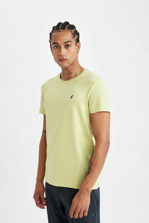 DeFactoFit Спортивная футболка Slim Fit с круглым вырезом и короткими рукавами  фото 15
