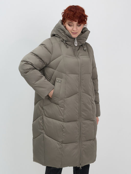 Пальто зимнее женское Visdeer 7702SK светло-коричневое утеплитель 240 г/м²  фото 2