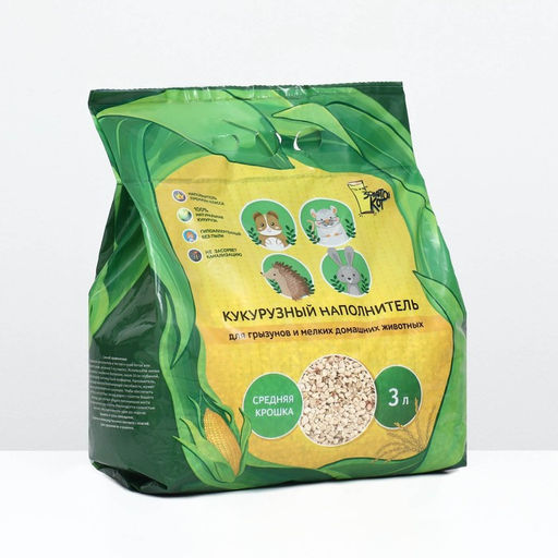 Наполнитель кукурузный «Золотой кот» для грызунов, 3 л