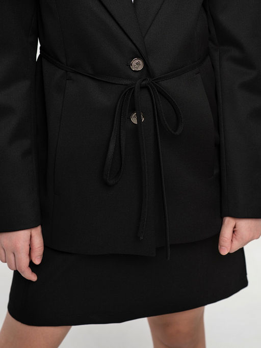 Черный школьный жакет для девочки Mooriposh, модель 0727 фото 5