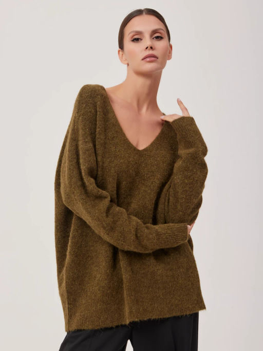 Пуловер женский 1231153001 dark olive - Eleganzza фото 3