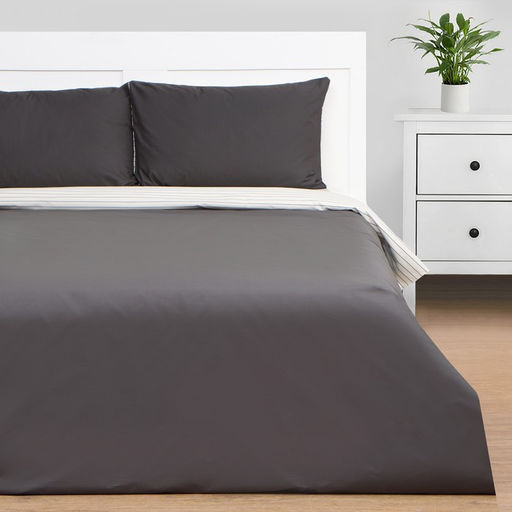 Постельное бельё евро «Этель» Stripes: grey, перкаль